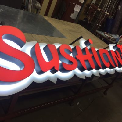 SUSHIANA. Вывеска для суши-бара в интерьере